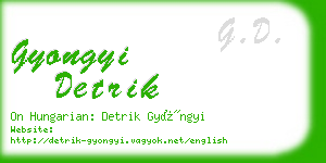 gyongyi detrik business card